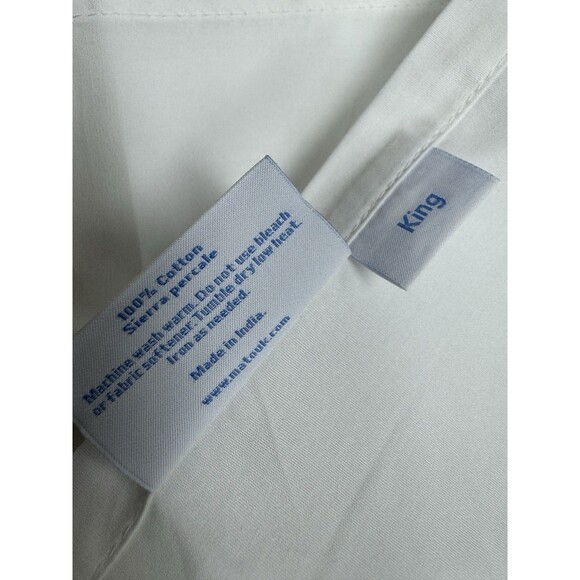 Matouk Essex KING 100% Long Staple Cotton Green/White Flat Sheet - Picture 6 of 8